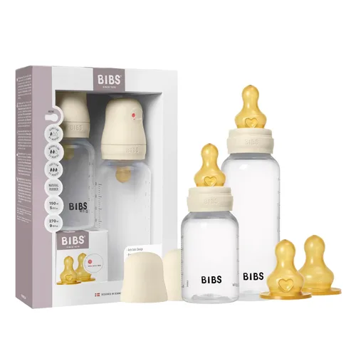 Miniatura 19 de BIBS Biberón para bebé 5 oz / 150 ml de goma natural de látex con pezón - Anti-cólico, libre de BPA, pezón redondo, flujo lento, ligero y fácil