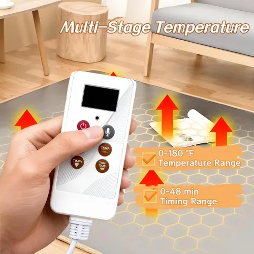 Miniatura 7 de Heated Area Rug, Infrared Radiant Floor Heater with Adjustable Temperature 12 Hour Timer, Electric Heated Area Rug, Great for Office, Home, Light