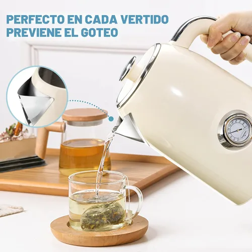 Miniatura 3 de SUSTEAS Tetera Eléctrica - Hervidor de Agua Caliente de 57 oz para Té con Termómetro, Tetera de Acero Inoxidable de 1500W de Calentamiento Rápido