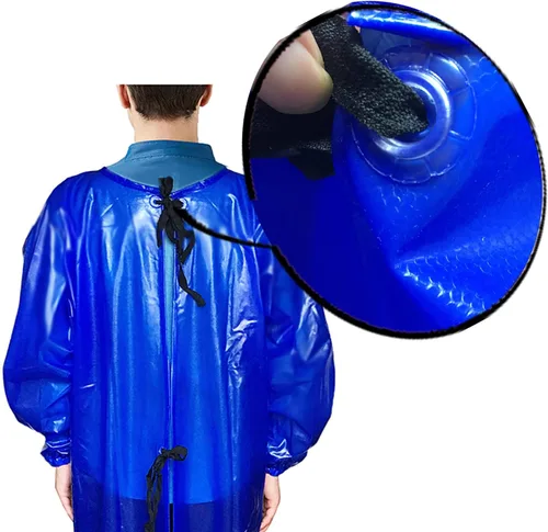 Miniatura 9 de SUJAN Traje Antisalpicaduras Delantal Impermeable Resistente a Químicos, Mono de PVC de Manga Larga Azul real