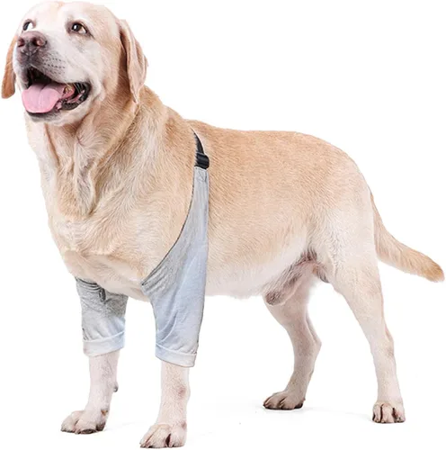 Miniatura 17 de Manga de recuperación para perros con banda elástica para piernas o articulaciones lesionadas, tirantes ajustables para patas delanteras de rosado