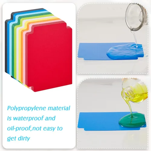 Miniatura 3 de 100 separadores de tarjetas intercambiables, separadores de tarjetas de plástico, separador multicolor esmerilado con pestañas, vertical estándar