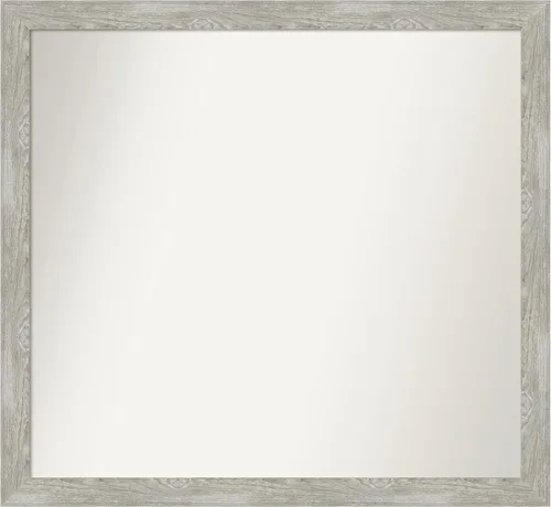 Miniatura 410 de Amanti Art Espejo de baño gris para sobre el fregadero, 31 x 48 pulgadas, espejo de tocador rectangular estrecho de color gris, marco de madera