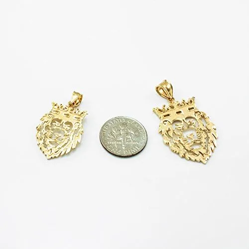 Miniatura 4 de Colgante de oro amarillo de 10 quilates con diseño de león y rey de la marca LA BLINGZ