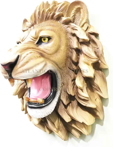Miniatura 2 de Ebros Gift Placa de escultura de busto con cabeza de león rugiente grande del rey de la selva