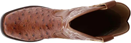 Miniatura 6 de ROPER Hombres Bumps Avestruz Punta cuadrada Botas Casual Mid Calf - Marrón, Blanco