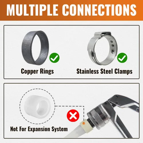 Miniatura 6 de SUNGATOR Paquete de 50 accesorios Pex de 1/2" en T, accesorios Pex de 1/2 pulgada en T, sin plomo, de latón, certificados NSF