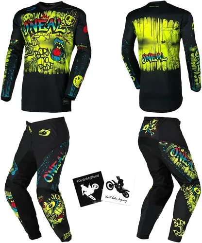 Miniatura 7 de MX Outfit O'Neal Element Rancid - Juego de pantalón y camisa para motocross en color neón, para niños/juveniles, conjunto de equipo de motocross