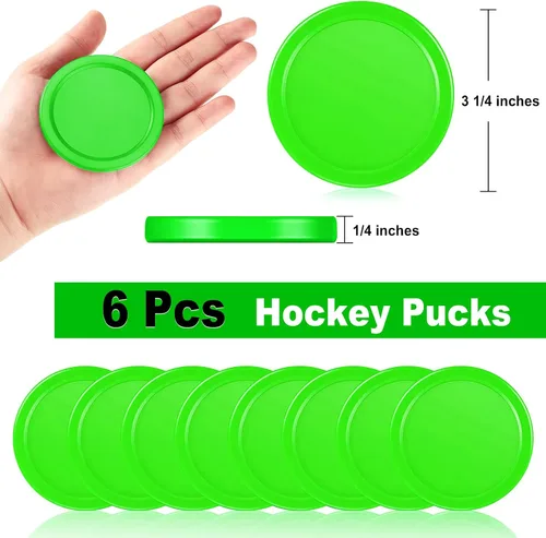 Miniatura 2 de Coopay 3 1/4 Inches Air Hockey Pucks 6 Pack Full Size Heavy Replacement Pucks for Game Tables Equipment Accessories Verde