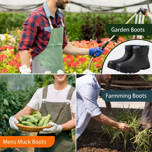 Miniatura 5 de Gets Botas de lluvia para hombre, impermeables, ligeras, de goma, para todo tipo de clima