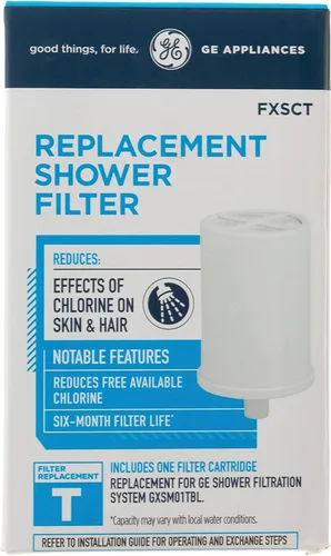 Miniatura 3 de GE Filtro de repuesto para ducha Elimina el cloro Reemplaza el filtro (FXSCT) cada 6 meses FXSCT, 1 unidad (paquete de 2)