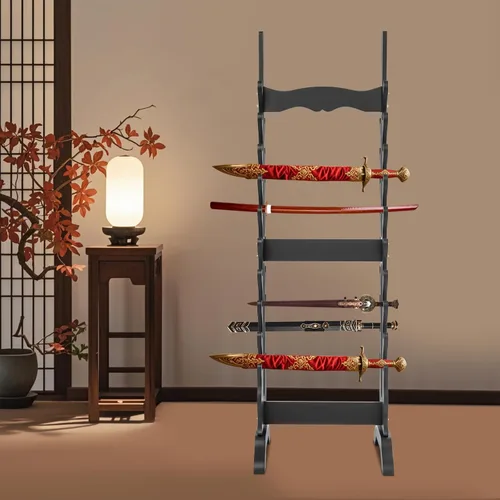 Miniatura 2 de Katana - Soporte para espada Soporte de piso de exhibición de espada de 20 niveles Soporte de bambú samurái Katana Soporte de piso resistente
