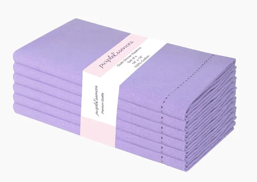 Miniatura 17 de PurpleEssences Juego de 6 servilletas de tela de vainica, 100% algodón, suaves, duraderas, lavables, ideales para bodas, Navidad, vacaciones