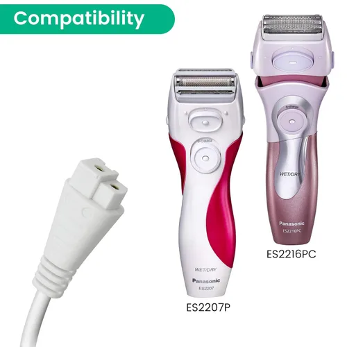 Miniatura 2 de Cargador de repuesto para afeitadora Panasonic ES2216PC/ES2207P, cable de carga para recortadora, con cepillo limpiador