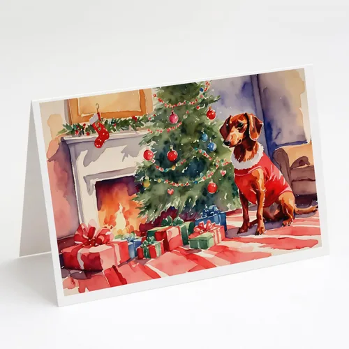 Miniatura 16 de Caroline's Treasures DAC2753GCA7P Paquete de 8 tarjetas de felicitación navideña acogedora de Husky siberiano Tarjetas en blanco con sobres