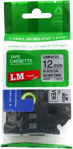 Miniatura 18 de Cinta LM - Brother PT-1010 3/8 pulgadas (0.354 in 0.35 laminadas) Negro sobre transparente compatible con TZe P-Touch Cinta para rotuladora Brother