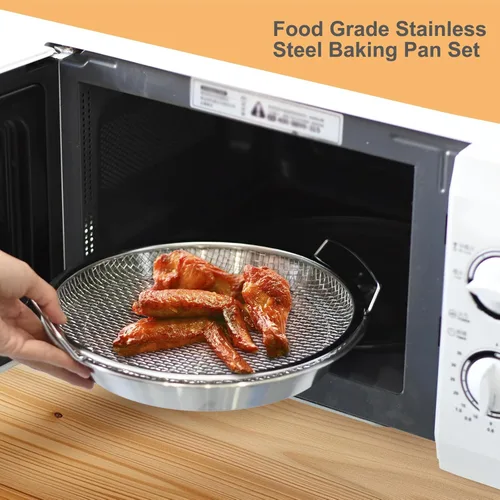 Miniatura 6 de Bandeja de filtro de aceite, coladores de malla de acero inoxidable, accesorios para freidora de aire, estante de drenaje de alimentos fritos
