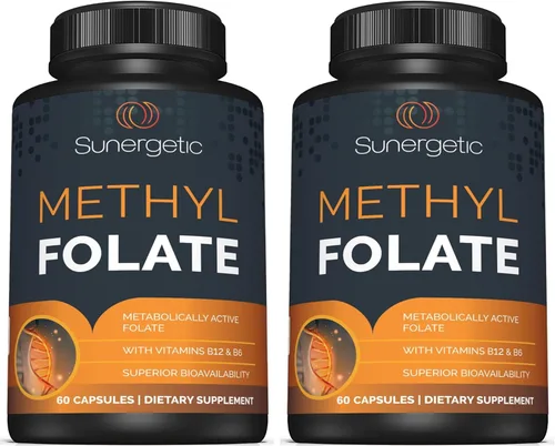 Miniatura 7 de Sunergetic Suplemento de folato de metilo prémium – con vitamina B12 metilada y vitamina B6 – Folato metabólicamente activo como magnafolato