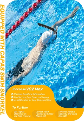 Miniatura 3 de CAPAS Esnórquel de Entrenamiento para Natación de Vueltas, Diadema Giratoria de Ajuste Definitivo Esnórquel para Nadadores de Montaje Central
