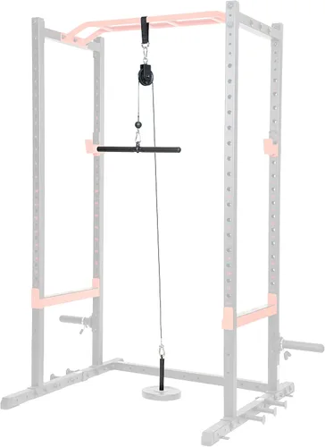 Miniatura 10 de Sunny Health & Fitness Power Cage Squat Rack Upgrade Attachments, Dip Bar, Plate Bar Holder, Belt Squat, J Hook, Lat, Adapter, U Ring, Pull Up Bar