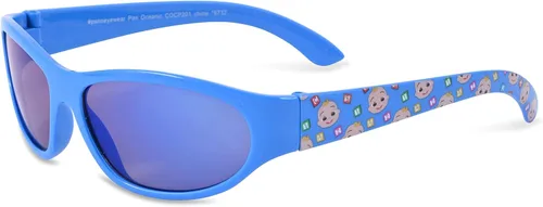Miniatura 6 de CoComelon Gafas de sol para niños con estuche de transporte, gafas de sol para niños pequeños, Azul Patchwork, 55mm