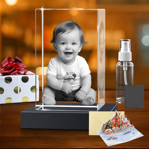 Miniatura 22 de Regalo personalizado de fotos de cristal 3D, recuerdo personalizado con grabado láser para aniversario, boda, cumpleaños, regalos únicos