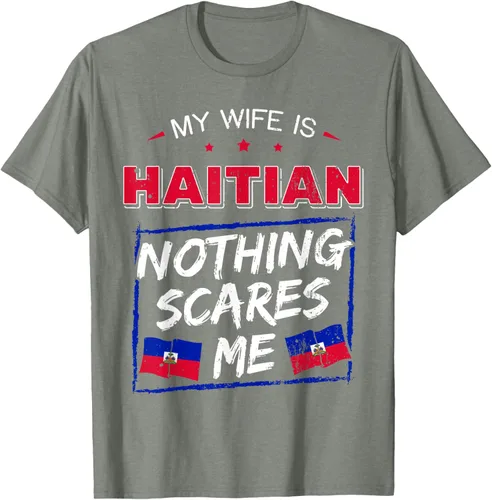 Miniatura 65 de My Wife Is Haitian Republic of Haiti Heritage Roots - Camiseta con bandera, Negro, S