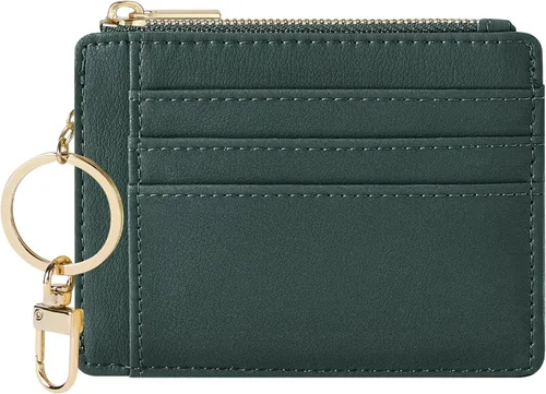 Miniatura 16 de Sodsay Estuche para tarjetas, cartera delgada con bolsillo frontal, para mujer, sujetatarjetas con llavero Slim, Front Pocket, Credit Card Holder