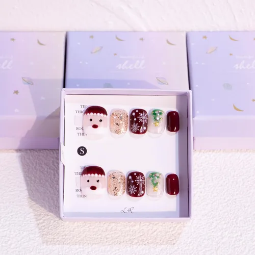Miniatura 24 de LIGHT RAIN - Uñas a presión medianas con diseño de galaxia Andromeda, de lujo, reutilizables, de siete capas, con acabado UV, uñas postizas hechas a