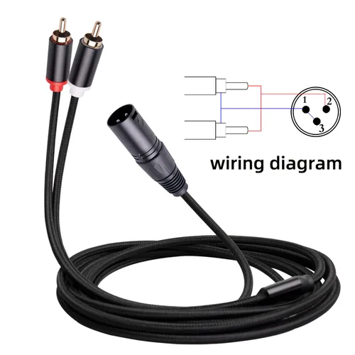 Miniatura 6 de Cable de conexión doble RCA a XLR macho y divisor en Y, desequilibrado 2 RCA/Phono Plug a 1 XLR Splitter Duplicator Cable Adaptador Y