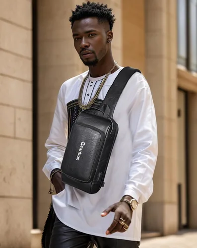 Miniatura 5 de Geanbun Bolso bandolera antirrobo para hombre, bandolera de piel sintética a la moda, mochila USB para el pecho para viajes