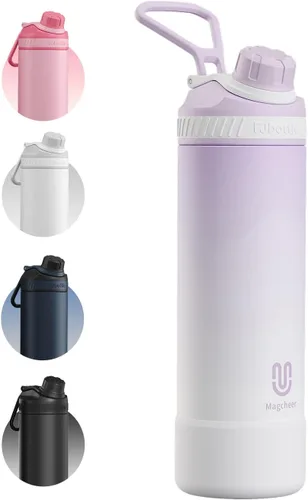 Miniatura 23 de Botella de agua aislada de 24 onzas, acero inoxidable al vacío de doble pared, diseño de boca ancha, botella reutilizable a prueba de fugas