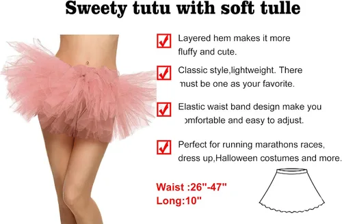Miniatura 42 de Simplicity - Falda tipo tutú clásica de 5 capas para mujer