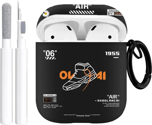 Miniatura 24 de Gedicht Compatible con fundas protectoras Apple Airpods de 2ª generación, zapatos deportivos de baloncesto y fútbol, repuesto suave de TPU