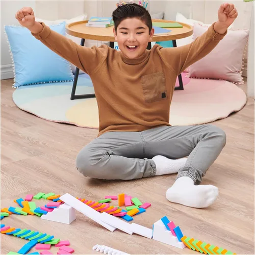 Miniatura 8 de Spin Master Games, Lily Hevesh H5 Domino Creations - Juego de 100 fichas de dominó neón, juguetes de construcción para niños y familia, juego