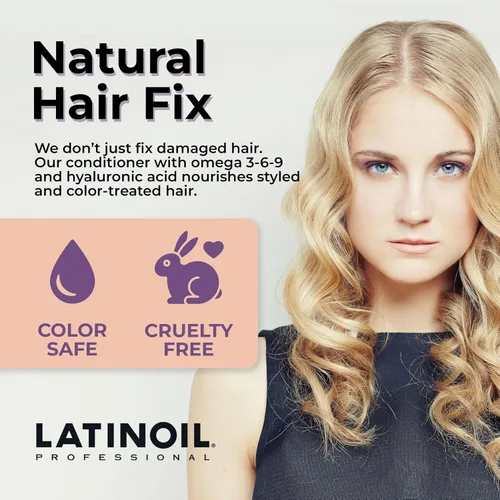 Miniatura 6 de LATINOIL Chia - Acondicionador reparador de cabello sin parabenos ni sulfatos, tratamiento natural con queratina para dañados, tratados