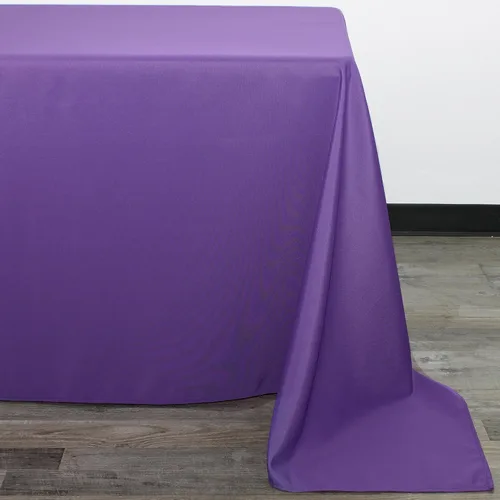 Miniatura 5 de Your Chair Covers - Mantel rectangular de poliéster de 90 x 132 pulgadas, color morado, mantel de boda sin costuras de alta calidad para mesas