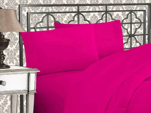 Elegante juego de cómodas sábanas para cama de 1500 hilos resistente a arrugas y a la decoloración, calidad egipcia de lujo ultrasuave de 4 piezas,