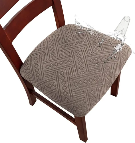Miniatura 14 de Genina Fundas impermeables de asiento para silla de comedor, fundas elásticas para sillas de comedor, fundas protectoras para silla de comedor