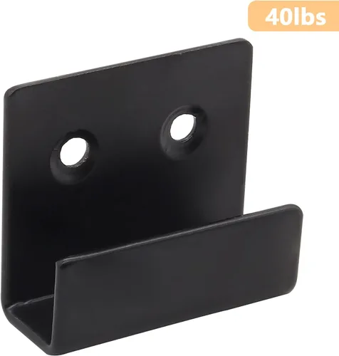 Miniatura 5 de Soporte para azulejos de acero inoxidable de 0.39 pulgadas / 0.39 pulgadas, soporte en U negro, soporte para cartelera, ganchos de montaje en pared