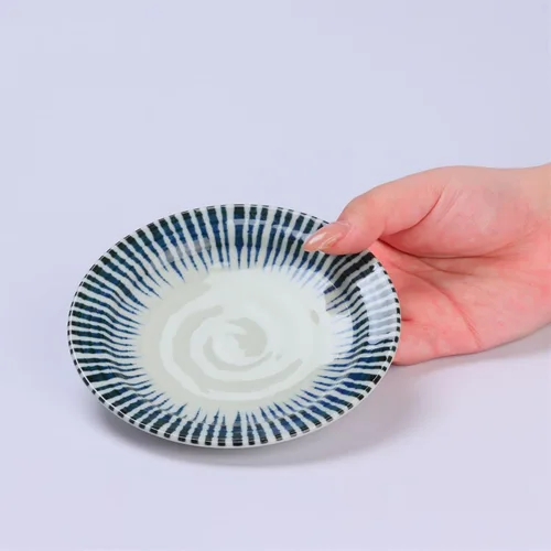 Miniatura 5 de Platos japoneses para servir, platos de 5 pulgadas, azul y blanco, juego de 4 4 unidades redondas de 5 pulgadas