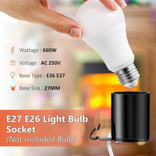Miniatura 2 de Meonum Kit de Luz de Repuesto para Molde Soplado, Kit de Cable de Luz Individual E27 E26 con Interruptor Fusible Enchufe, para Decoraciones de Casa