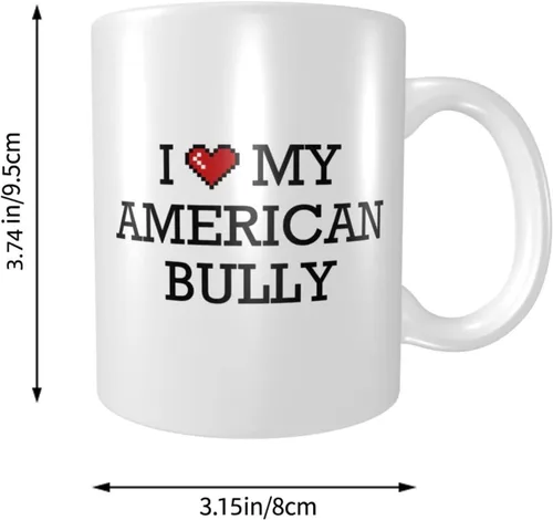 Miniatura 2 de Tazas de café con texto en inglés "I Love My American Bully", taza de café para regalo