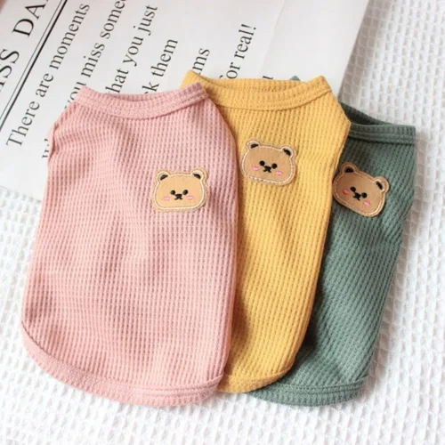 Miniatura 4 de Camisas de algodón para perros y gatos - Chalecos sin mangas suaves, transpirables y elásticos para perros pequeños y medianos