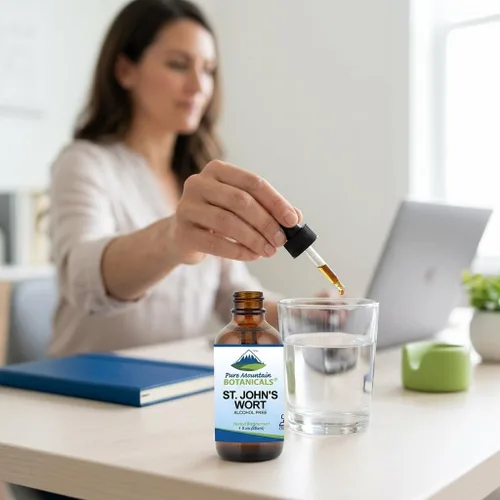 Miniatura 7 de Pure Mountain Botanicals Tintura de hierba de San Juan - Suplemento vegano líquido Kosher de hierba de San Juan sin alcohol, 500 mg
