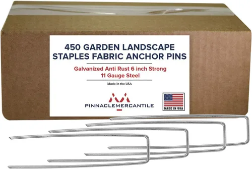 Miniatura 11 de Pinnacle Mercantile Paquete de 200 Estacas de Jardín Galvanizadas Grapas para Paisajismo Extra Resistentes Anclajes para Césped Anti Óxido Pines