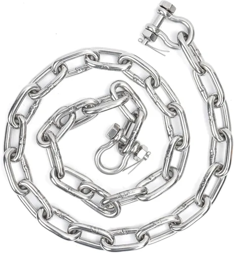 1/4" or 5/16 Chain for Boats, 316 Stainless Steel Boat Anchor Chain Kit, Marine Grade Anchor Lead Chain w/ 2 Pcs Anti-Off Double Shackle Link Ends