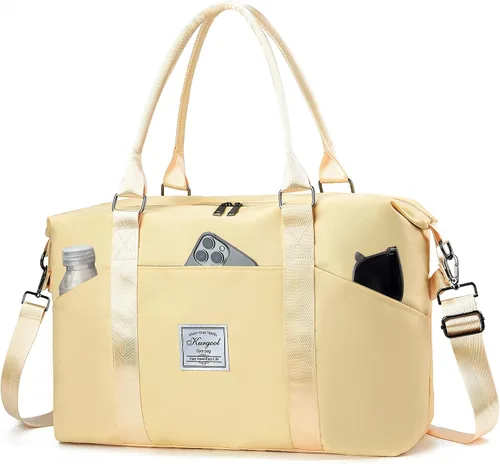 Miniatura 52 de Bolsa de gimnasio con bolsillo húmedo, bolsa de viaje plegable para mujer, bolsa de viaje impermeable para viajes, gimnasio, yoga