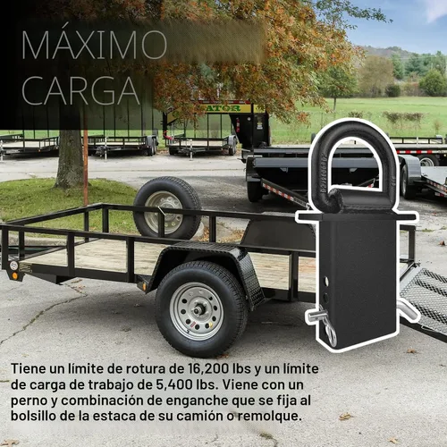 Miniatura 4 de Anillos en D de bolsillo de estaca, 4 unidades, 18,000 libras, resistente, extraíble, con anilla en D, para remolques utilitarios y camas planas