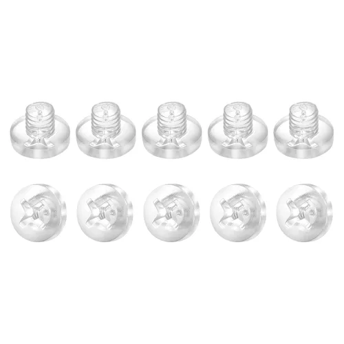 Miniatura 16 de uxcell M2x6mm plástico Phillips pernos 50pcs PC Pan cabeza máquina tornillos transparentes